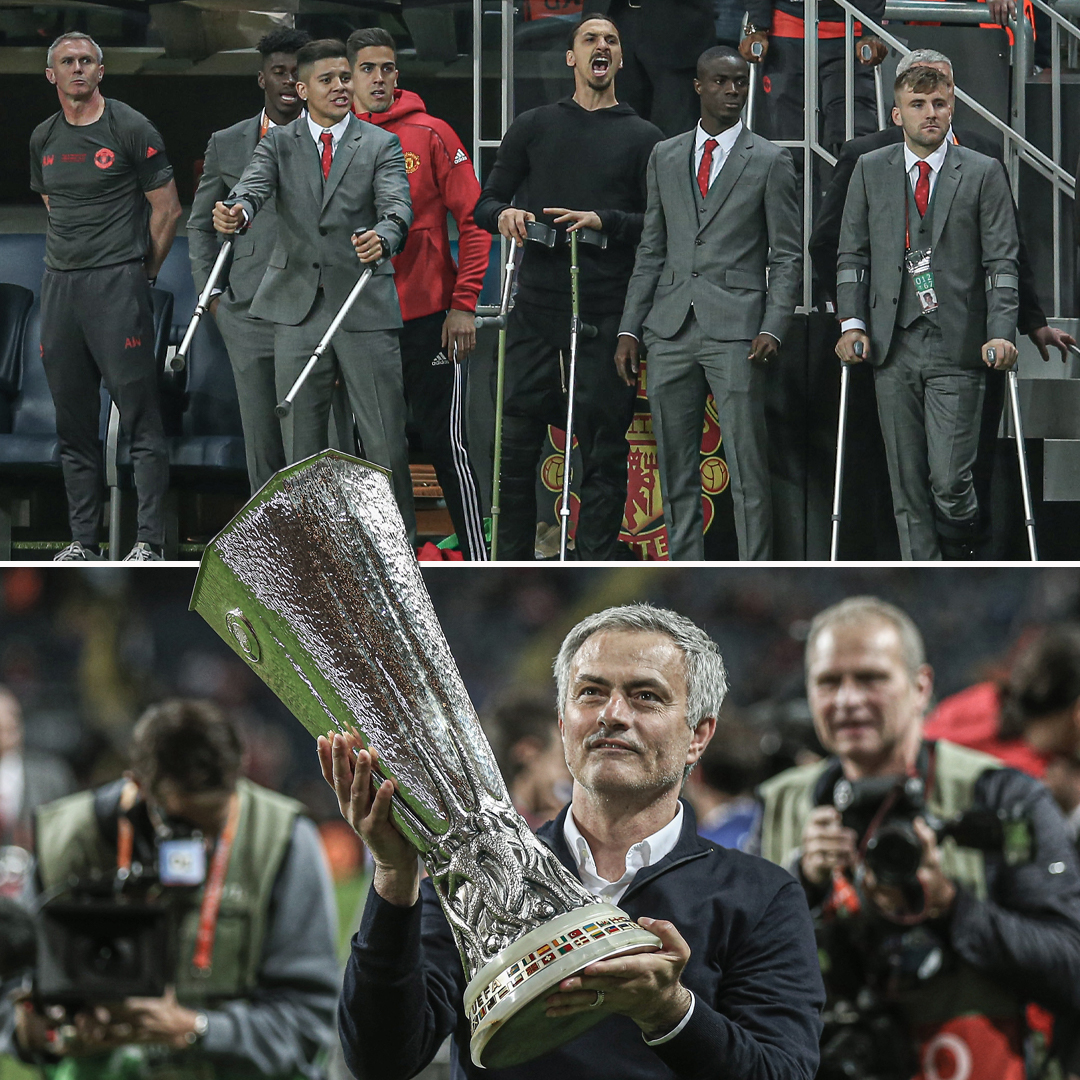 Jose Mourinho really won the Europa League with half of the Man United team on crutches... Incredible 👏