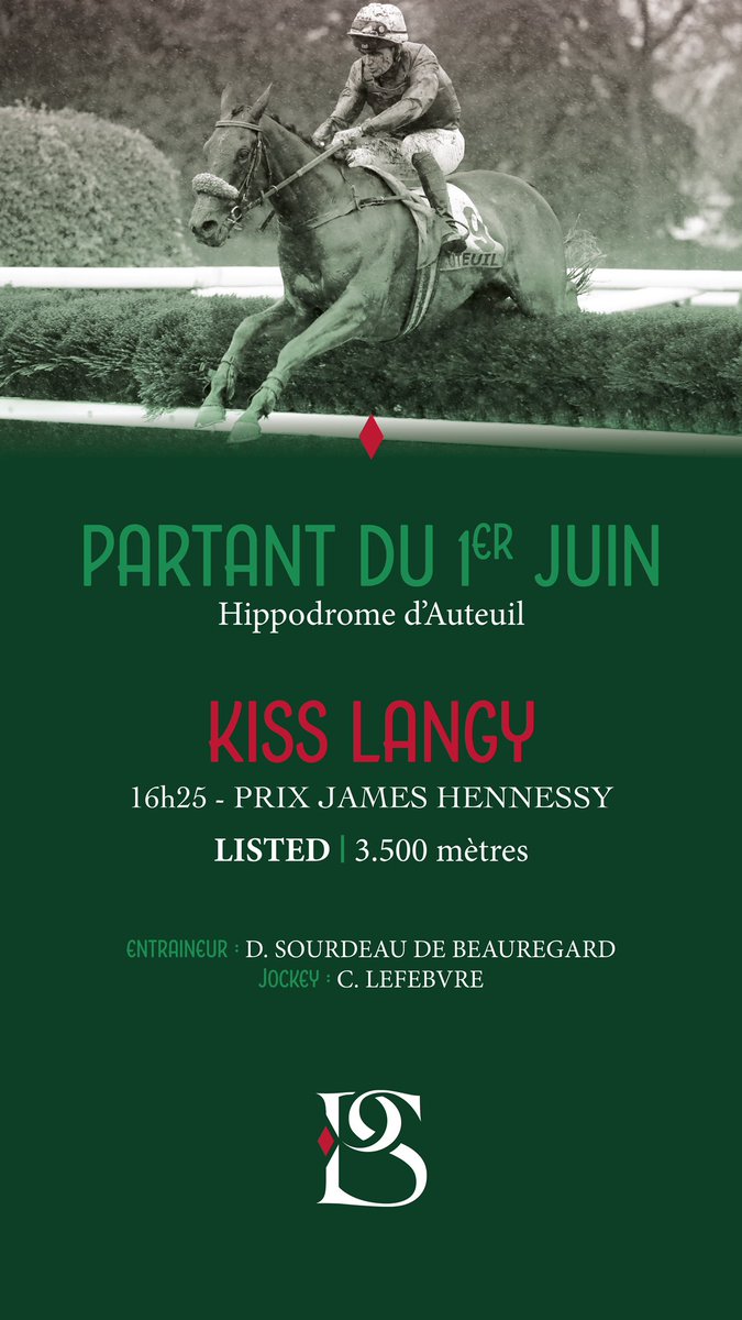 Benaroussi_S's tweet photo. Easy winner on her last start, KISS LANGY will come with expectations tomorrow in the Listed Prix James Hennesy, despite facing a strong opposition ♦️ See you at 4.25pm ! https://t.co/F8l1mOhoeN