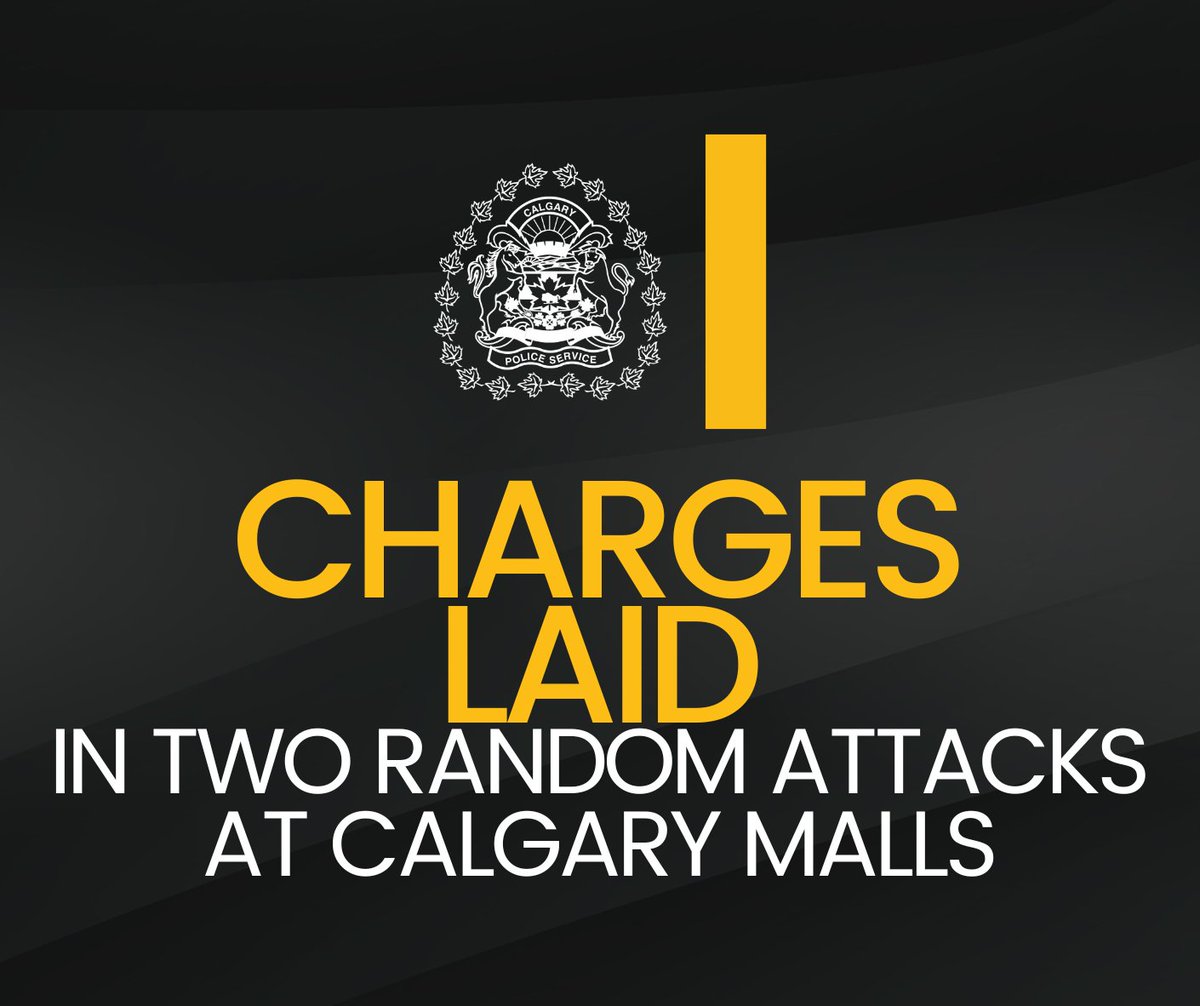 🔵 CHARGES LAID 🔵 A man has been charged following two attacks at Calgary malls, believed to be random in nature that left one victim with minor injuries & another with serious injuries. Around 9:20 a.m., on Thursday, May 30, 2024, police were called to the food court area on