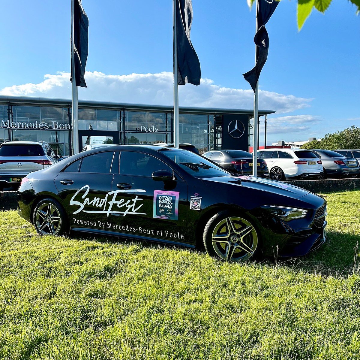 <a href="/SandFestUk/">SandFest</a> X <a href="/Sandownmercedes/">Sandown Mercedes-Benz UK</a> 

Our promotional partnership car with Mercedes-Benz of Poole is ready!

During the lead-up to and at the event itself, we'll be using the luxurious S-Class and V-Class Mercedes vehicles. Only the best to transport our artists &amp; DJs.

#Sandfest2024