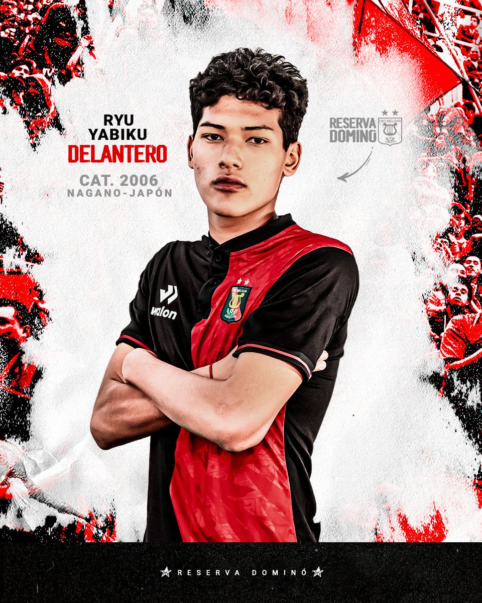 #ReservaDominó ❤️🖤 Proveniente de Nagano - Japón, llegó para escribir su propia historia en el Dominó a punta de goles, Categoría 2006 con 17 años busca vencer a todos los rivales como su homónimo en el videojuego 🎮… ¡RYU YABIKU! 👏👏 #RugeRyu #LaRojinegraONada