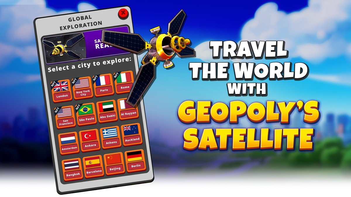 🌍 Explore the world with Geopoly's satellite feature 🛰️  Discover new places, find exciting businesses, and grow your empire – all from your home. Join Geopoly today and start your adventure! 💃