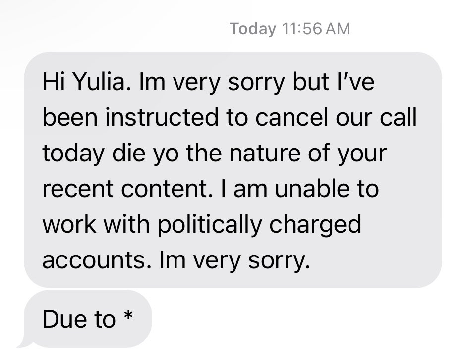 How meta is this? <a href="/Meta/">Meta</a> cancelled the call they reached out to me for in the first place because of my 🍉 content.