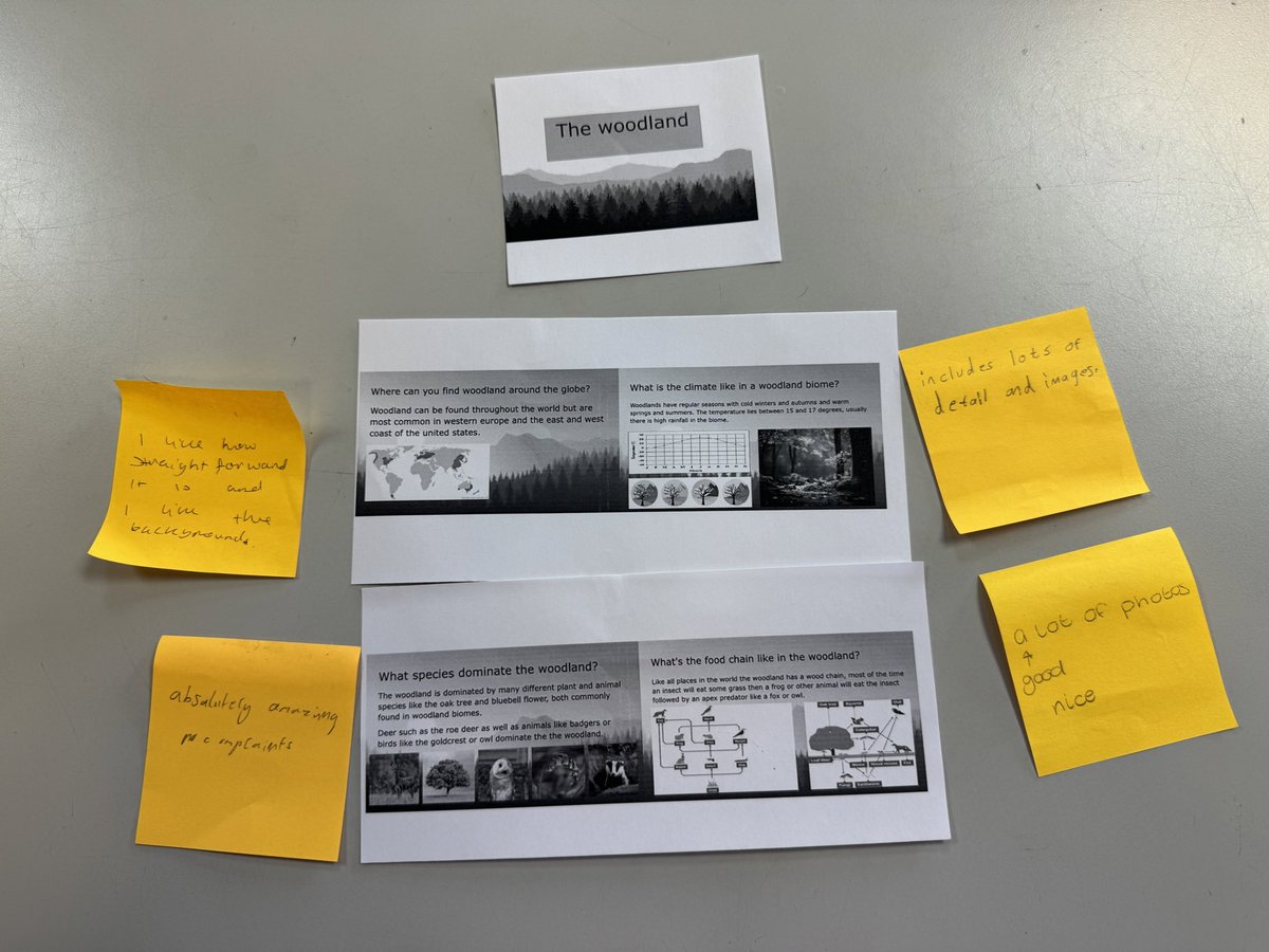 MorrisonMiss's tweet photo. Today my new National 4 Biology class presented their research on different biomes in the form of a gallery walk. Each presentation was also shown on the smart board so we could see them in colour! We tried giving feedback using “I like… I need… I wonder…” for the first time! https://t.co/48qe6FI0mQ
