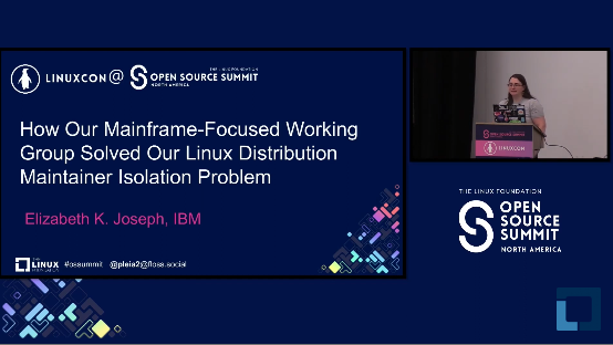 If you missed it at #OSSummit North America, you can watch <a href="/pleia2/">Elizabeth K. Joseph</a>'s presentation about <a href="/OpenMFProject/">OpenMainframeProject</a>'s #Linux Distribution #WorkingGroup here: hubs.la/Q02z68qd0 <a href="/IBM/">IBM</a> @IBMZ #LinuxCon #opensource #OpenMainframe #LinuxDistributions