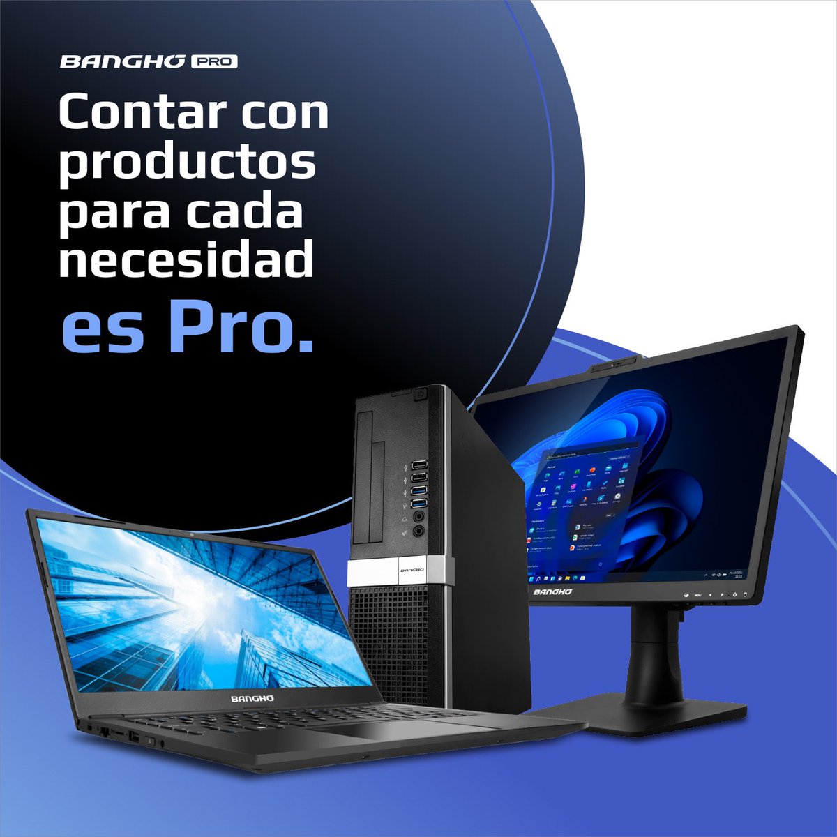 Con Banghó Pro, tu empresa accede a un portafolio de productos diseñados para cada necesidad, desde notebooks potentes, hasta desktops eficientes y seguras. 
Contar con un producto para cada necesidad. ¡Eso es Pro! 💪 
#BanghóPro #Tecnología #Innovación #SolucionesEmpresariales