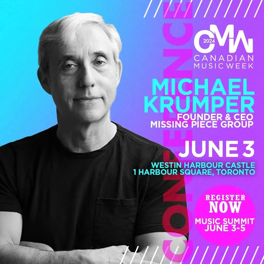departurefest's tweet photo. We're happy to announce Michael Krumper, Founder & CEO, Missing Piece Group, as a speaker at #CMW2024!
#canadianmusicweek #Toronto #musicsummit #musicconference https://t.co/zfNvr0qGjI