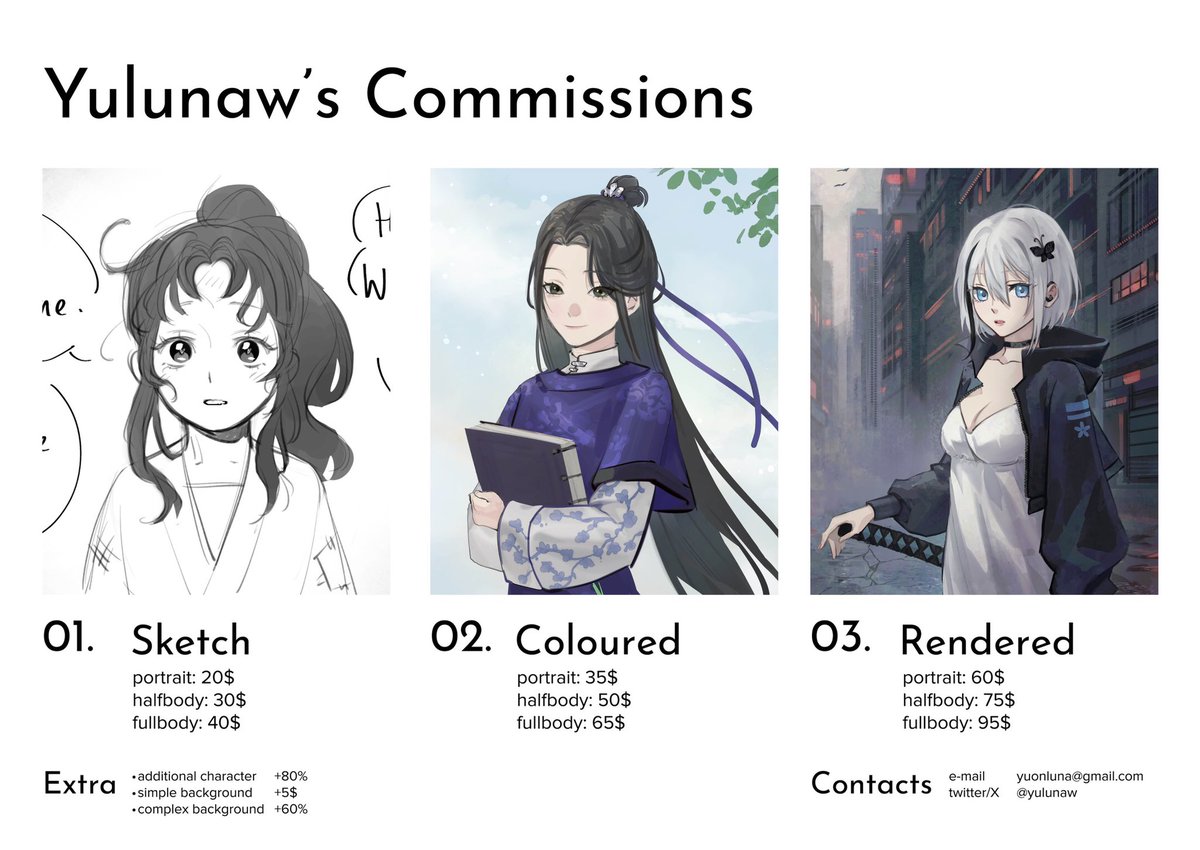 yulunaw's tweet image. Commissions are OPEN!
Please DM me if you have any questions and/or want more examples of my work ❤️
RTs are appreciated, thank you 🫶🏻