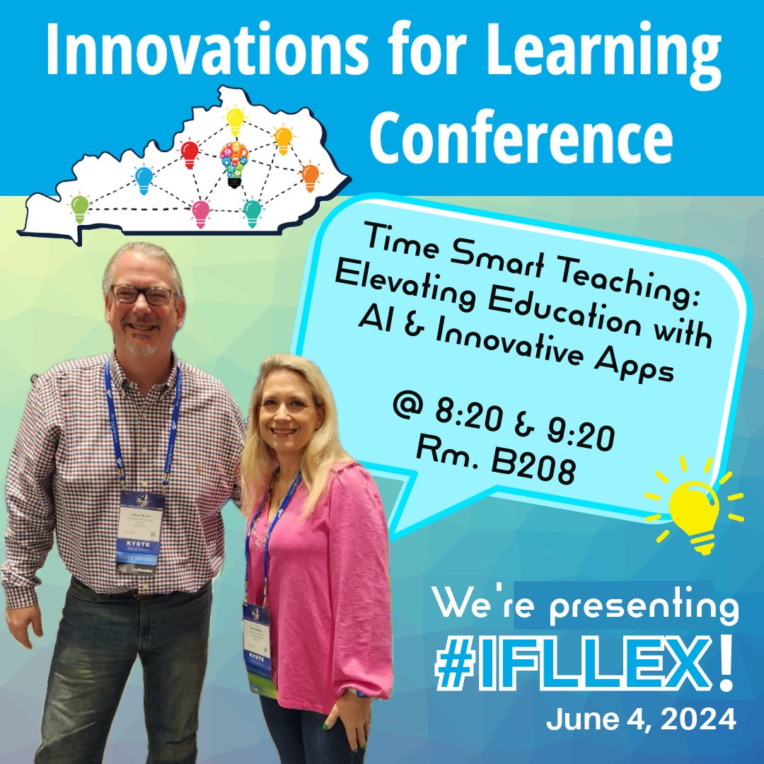 I’m excited to present with <a href="/DBE_Library/">Donna Morris, LMS</a> at IFL!  Join us in our session about Time Smart Teaching! #IFLLEX <a href="/fcpsoit/">FCPS Inst Tech</a>