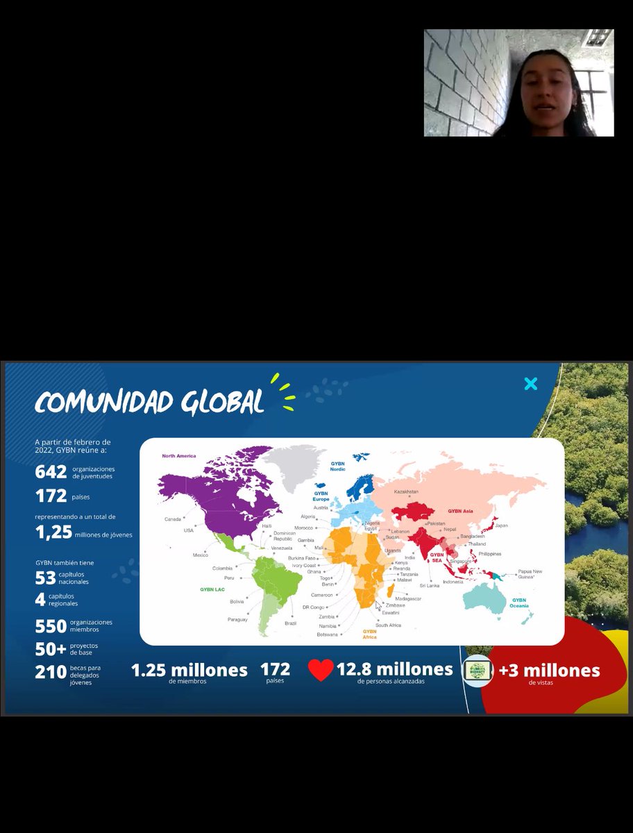 GYBN_Colombia's tweet image. 💻🐸🌳Ahora mismo la Red Colombiana de Jóvenes por la #Biodiversidad @GYBN_Colombia comparte la palabra con juventudes de la @mercociudades sobre nuestra ruta #JuventudesCosechandoVida para la #COP26 @UNBiodiversity @MinAmbienteCo 🇨🇴🌊