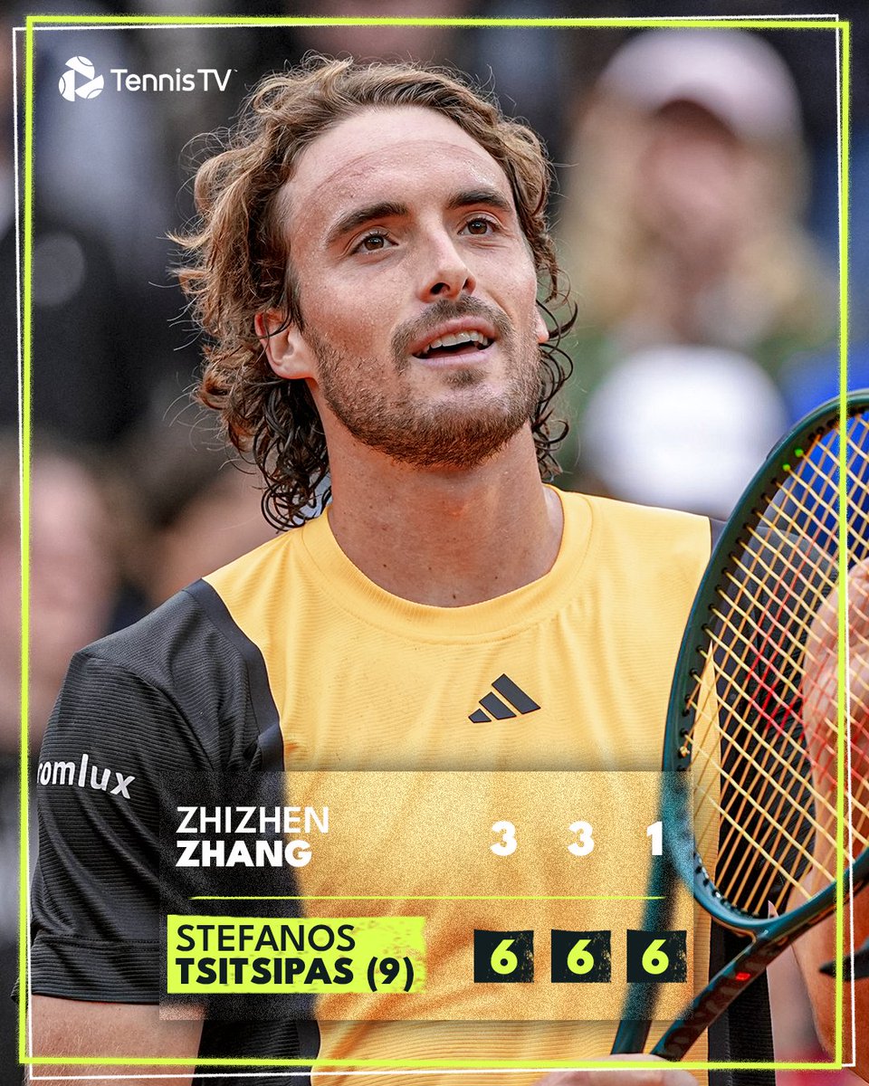 Stefanos Blitz-ipas ⚡️

@steftsitsipas defeats Zhang in just over 1 hour 30 minutes 😳

#rolandgarros