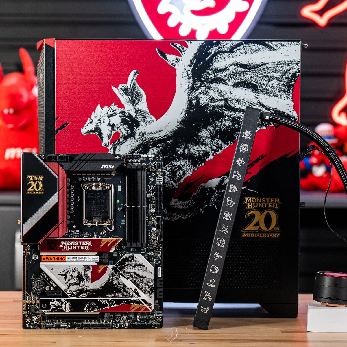 It just keeps getting better and better! 🙌 Our 2nd bundle comes with our limited edition Monster Hunter motherboard, case, and liquid cooler! This completes the full Rathalos inspired PC build! 🔥 #MSI #MSIGaming #Desktop #PC #Gaming #MonsterHunter