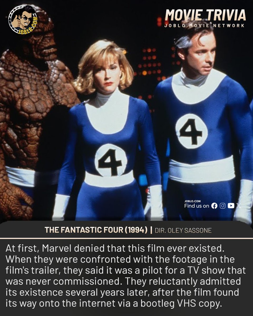 Movie trivia: The Fantastic Four (1994).🎥

#JoBloMovies #JoBloMovieNetwork #TheFantasticFour