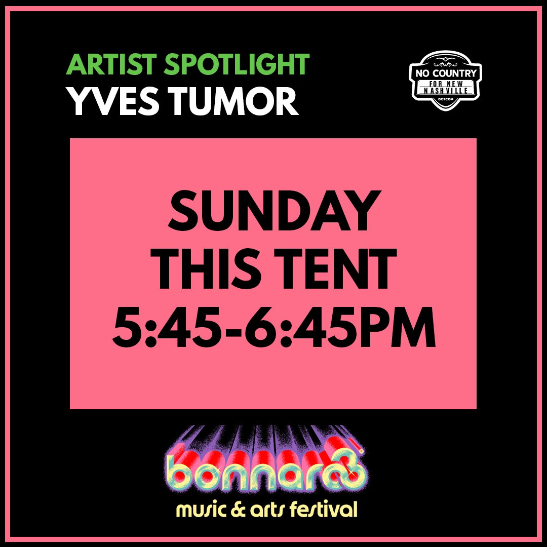 Enigmatic artist @yvestumor has been something of a musical chameleon, fusing influences of indie rock, experimental pop, electronica, psychedelia, post-punk, & more across several distinct, critically-acclaimed LPs!

Get to know them ahead of @Bonnaroo:

nocountryfornewnashville.com/2024/05/16/bon…