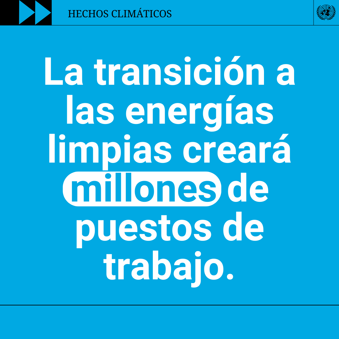 ONU_es's tweet photo. La transición energética creará 30 millones de puestos de trabajo.

Invirtiendo en energías limpias promovemos la #AcciónClimática y generamos crecimiento económico.

Descubre más para derribar mitos: https://t.co/caJ8RjDEkx https://t.co/G28YJTFYkx
