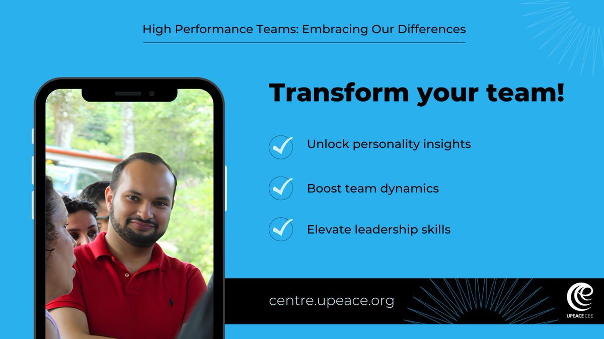 Join our 4-week live course: High Performance Teams: Embracing Our Differences 🌳 bit.ly/HPT-Live-Virtu… 

Sign up NOW! #UPEACE #TeamBuilding