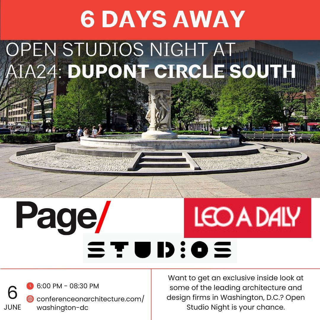 Open Studio Night at AIA24 is just SIX DAYS away - this is your chance to get an exclusive inside look at some of the leading architecture and design firms in Washington, D.C.!

Add Open Studio Night to your #AIA24 registration and learn more here: buff.ly/4bCw2dx