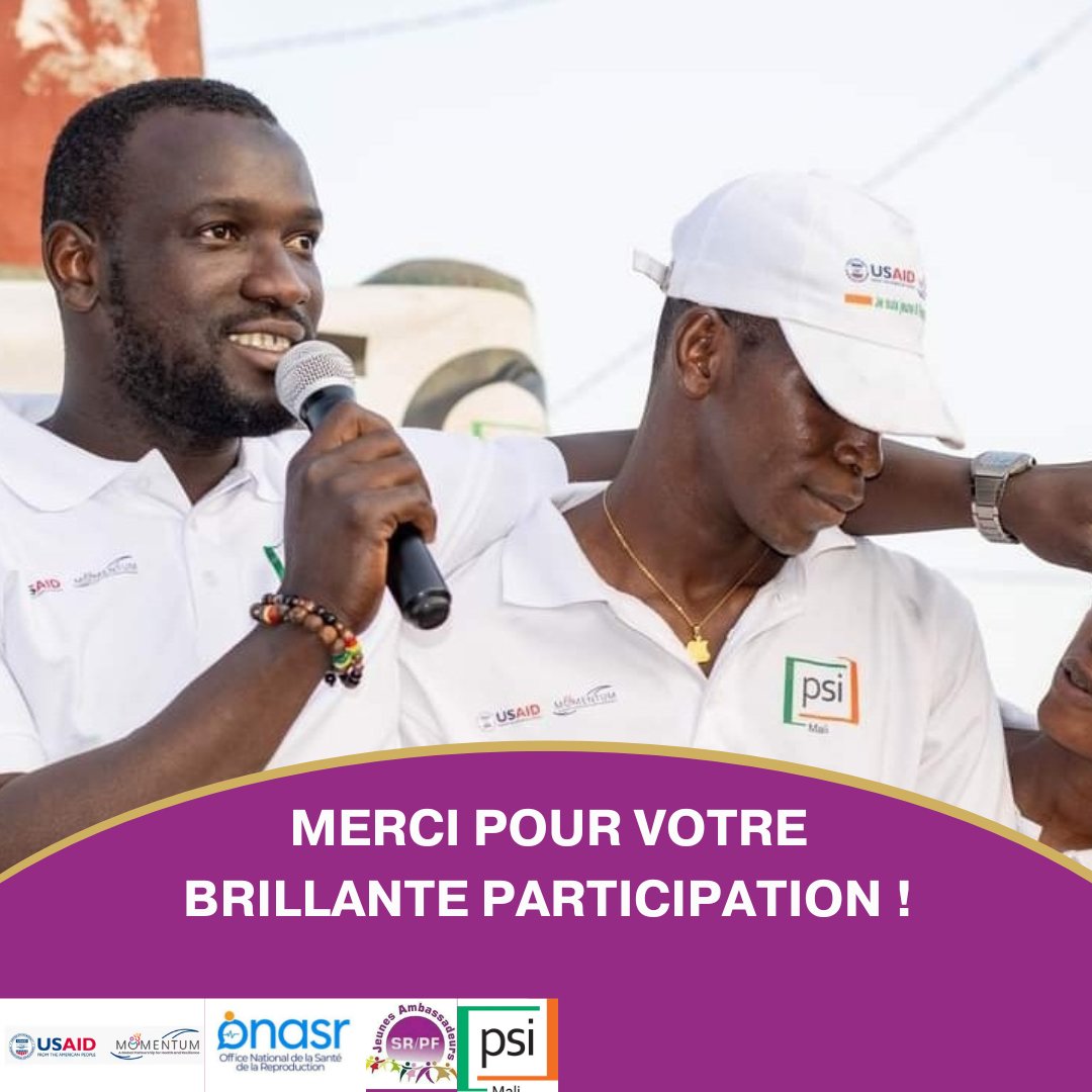 Merci à tous pour votre disponibilité et la participation ensemble pour la promotion de la PF Mali.

#CAMPAGNEPF24
#RJASRPFMALI 
#MOMENTUM
#USAID
#PSIMALI