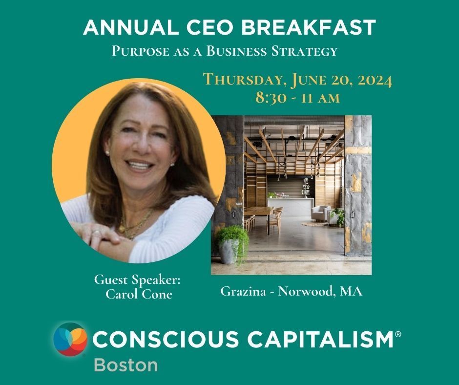 Don't miss you chance to meet Carol Cone, a leader in cause marketing, offer an in-depth experience in creating and operationalizing purpose-driven initiatives. Join us June 20 for our annual CEO Breakfast. #businessstrategy #consciouscapitalism 

Sign up buff.ly/3Ke6ec9
