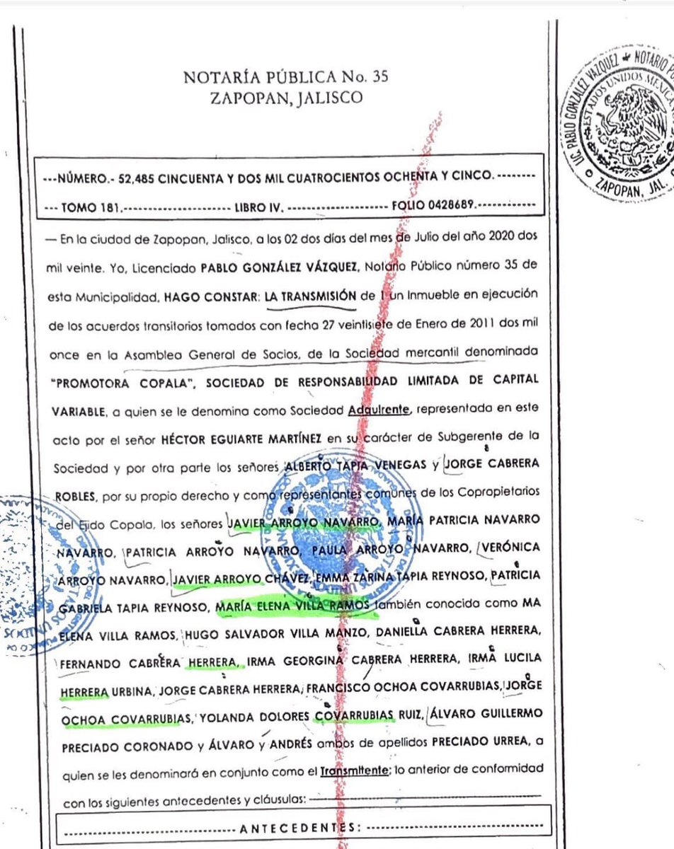 Sigue la mata de MC dando en Jalisco. Maye Villa, esposa del candidato a gobernador Pablo Lemus, está en la empresa Promotora Copala, que compró 636 hectáreas del ejido Copala, en Zapopan, en la friolera de 1.100 millones ¿Quién pompó en en el partido de Dante Delgado? Atascados.