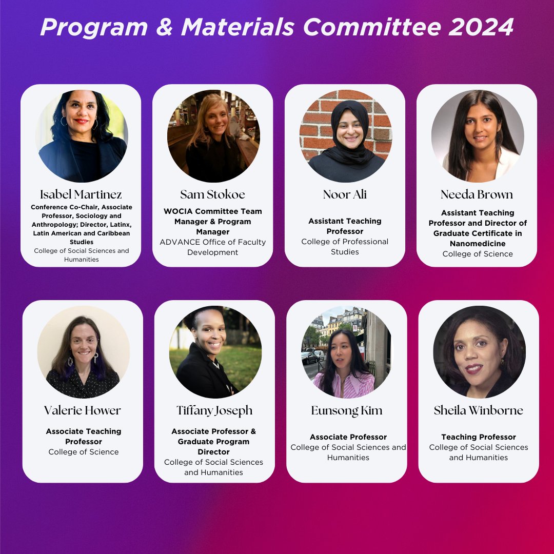 #WOCIA The Women of Color in the Academy Conference Planning Committee would like to extend our sincere appreciation to our Program &amp; Materials Team. This conference would not be possible without your efforts.