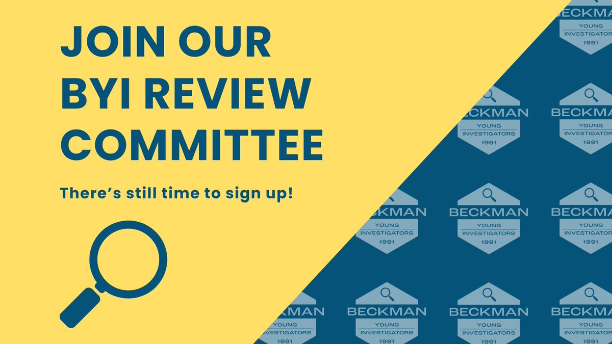 Interested in becoming a reviewer for our Beckman Young Investigator program? There’s still time to sign up and get involved. Check out all the details: ow.ly/WqGn50S4o3n #byi #reviews #reviewcommittee #recruitment #signup #latestnews