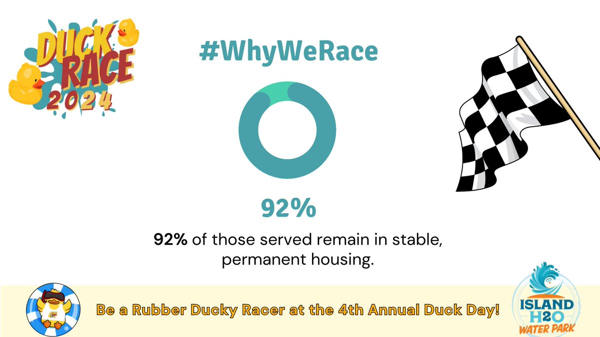 Join the Duck Race to make a difference! 🦆

92% of the individuals we serve remain in stable, permanent housing. 🏡 Your support has empowered us to enhance their lives and fight for a more equitable society.

Duck sales end at 5 PM! Buy a duck: pathwayhomes.info/DuckRace2024