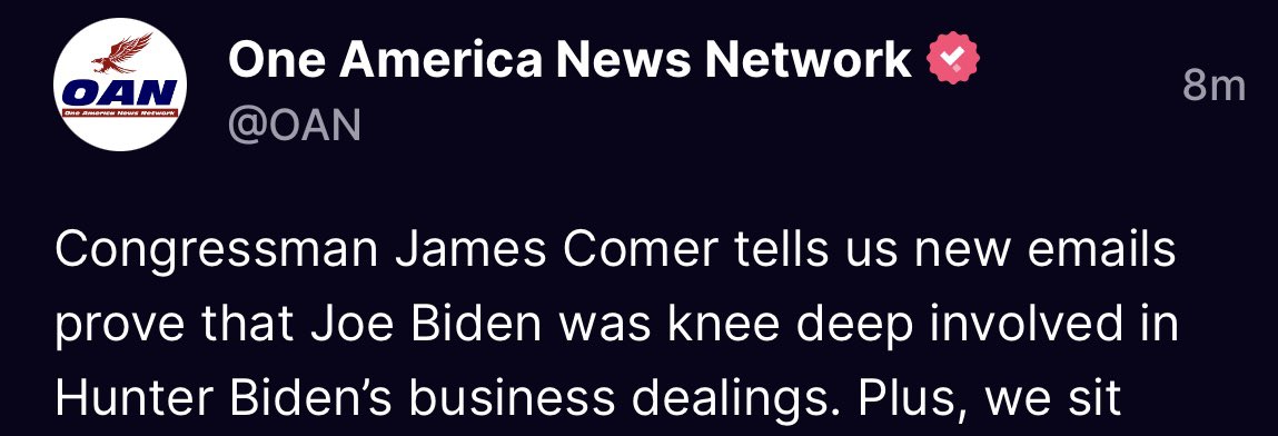 It may shock you to learn that James Comer will be presenting new Hunter Biden evidence shortly on OAN.