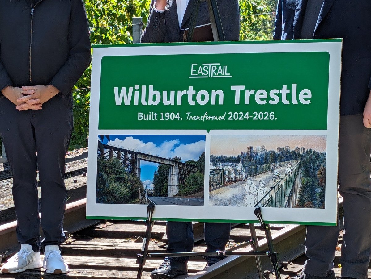 WAbikes's tweet photo. .@SenMarkoLiias "We're committed to making biking irresistible to Washingtonians - part of a concerted effort toward mobility" That's why the State invested millions, including millions in Climate Commitment Act dollars, to the Eastrail's Wilburton Trestle, breaking ground today. https://t.co/dYUhUpGKn1