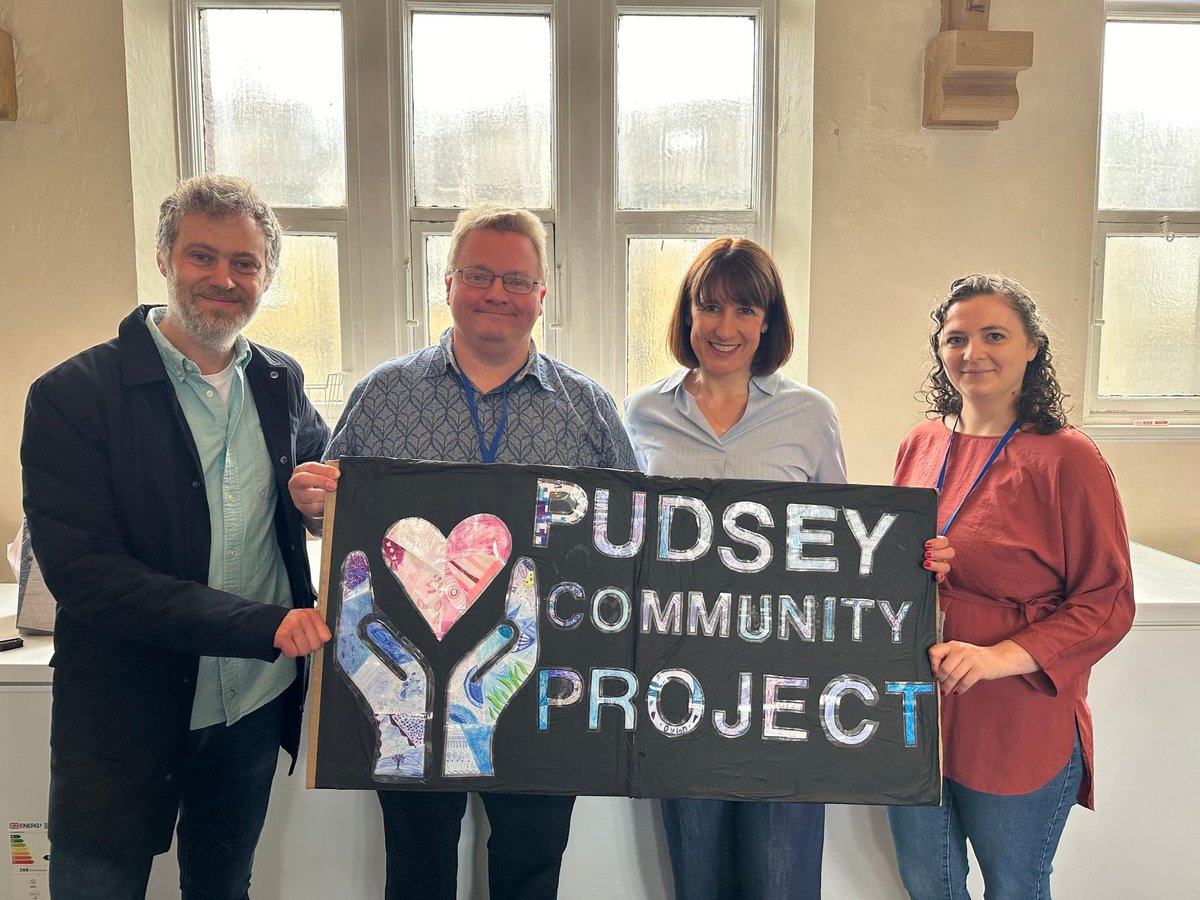 <a href="/ProjectPudsey/">Pudsey Community Project</a> often have special visitors to learn about what we do - local businesses, health, schools, politics and more. Today we were pleased to welcome Shadow Chancellor <a href="/RachelReevesMP/">Rachel Reeves</a> <a href="/RachelforLWP/">Rachel Reeves for Leeds West and Pudsey</a> Rachel Reeves, who met some of our fantastic volunteers and (1/2)