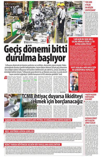 İstanbul'da 29  Mayıs 2024'te gerçekleştirdiğimiz "Enflasyonla Mücadele ve Merkez Bankacılığı panelimizin KARAR Gazetesi'ndeki yansıması: