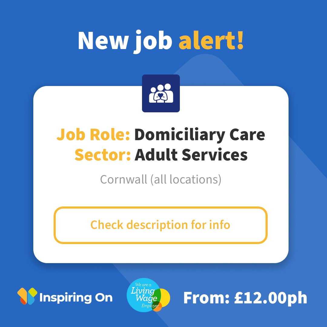 InspiringOnUK's tweet photo. 🌻 Care for others while growing your career in Cornwall! Join our team of dedicated home care workers today. #InspiringOn #CareWorker #CornwallCare https://t.co/5W6DlIQdmT