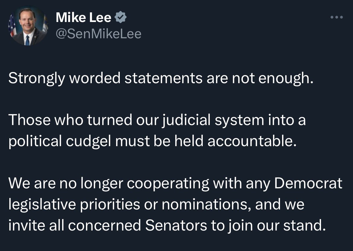 Can somebody get Mike Lee a diaper and binky?