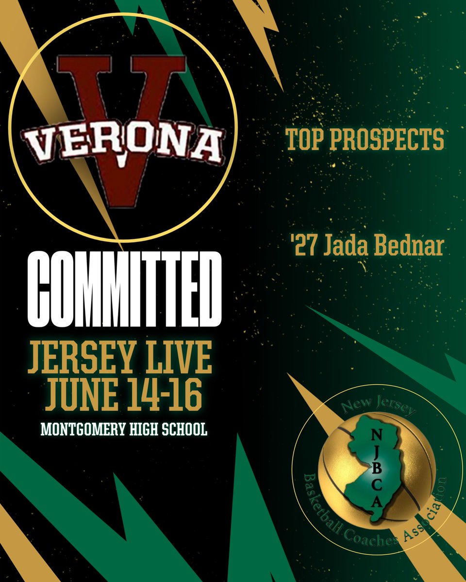 Committed Team for Jersey Live 2024:
Verona High School! Be sure to check them out on June 14th and 15th at Montgomery High School! #NJBCA #JerseyLiveGirls #GirlsBasketball #scholasticliveperiod #highschoolbasketball @CoachCoyle