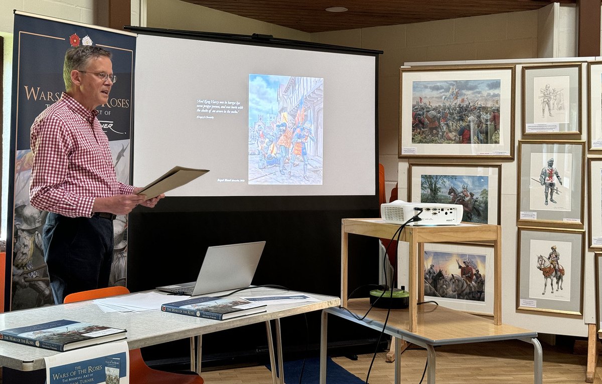 Last weekend Graham Turner, author of The Wars of the Roses: The Medieval Art of Graham Turner gave a talk in St Albans. He displayed some of his artwork and signed books for attendees. 

#WarsoftheRoses #Medieval #History #Art #Books
