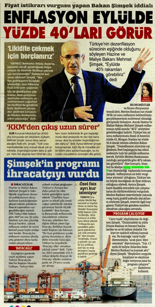 İstanbul'da 29  Mayıs 2024'te gerçekleştirdiğimiz "Enflasyonla Mücadele ve Merkez Bankacılığı panelimizin SÖZCÜ Gazetesi'ndeki yansıması: