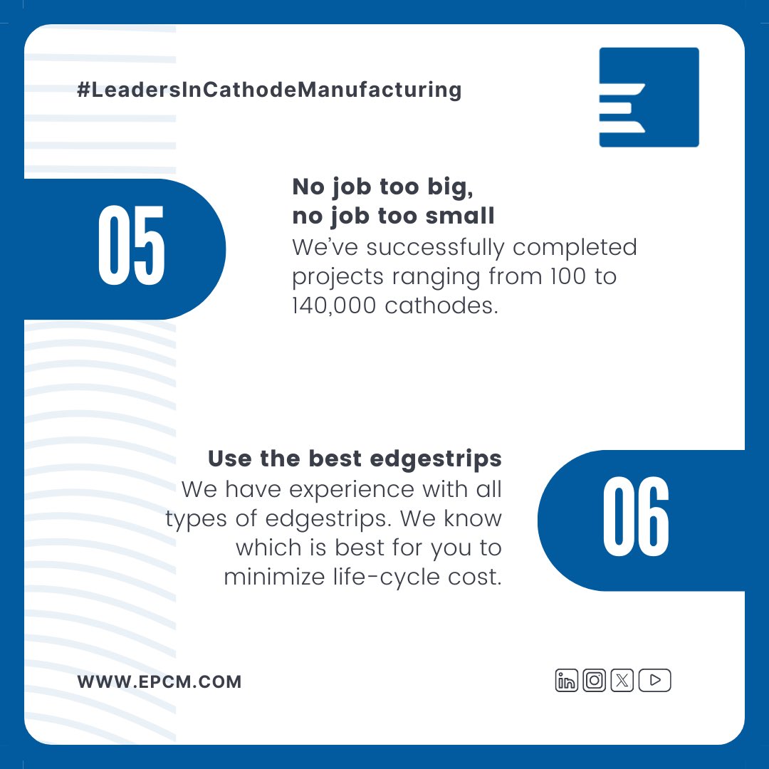 TheEpcmGroup's tweet image. ✔️📊Performance, maintainability, and cost-efficiency – our cathode designs prioritize your needs. We can match your current cathode specs while incorporating our innovative designs for added advantages. Know more 👇🏼
#CathodeDesign #EPCMSolutions #OptimizedPerformance