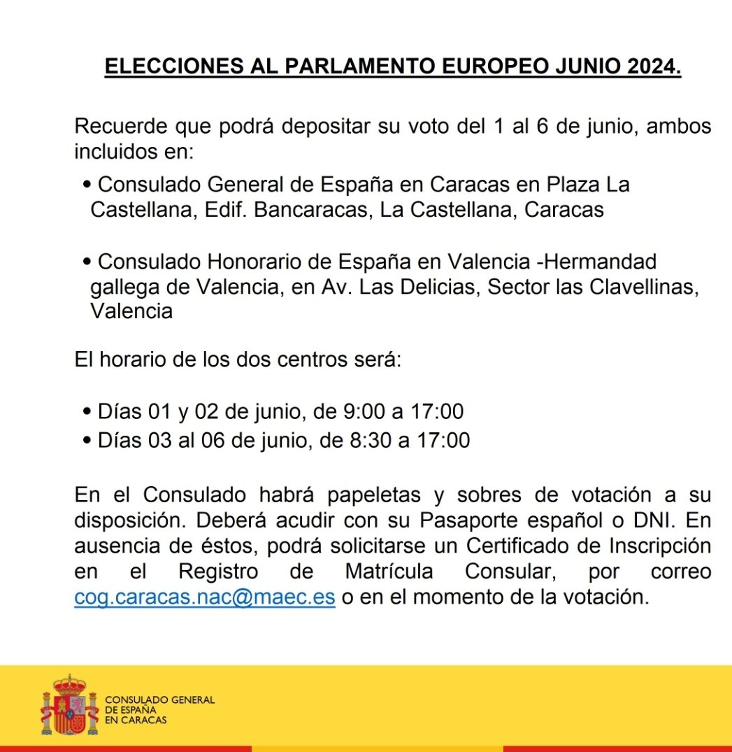 Consulado General de España en Caracas tweet media