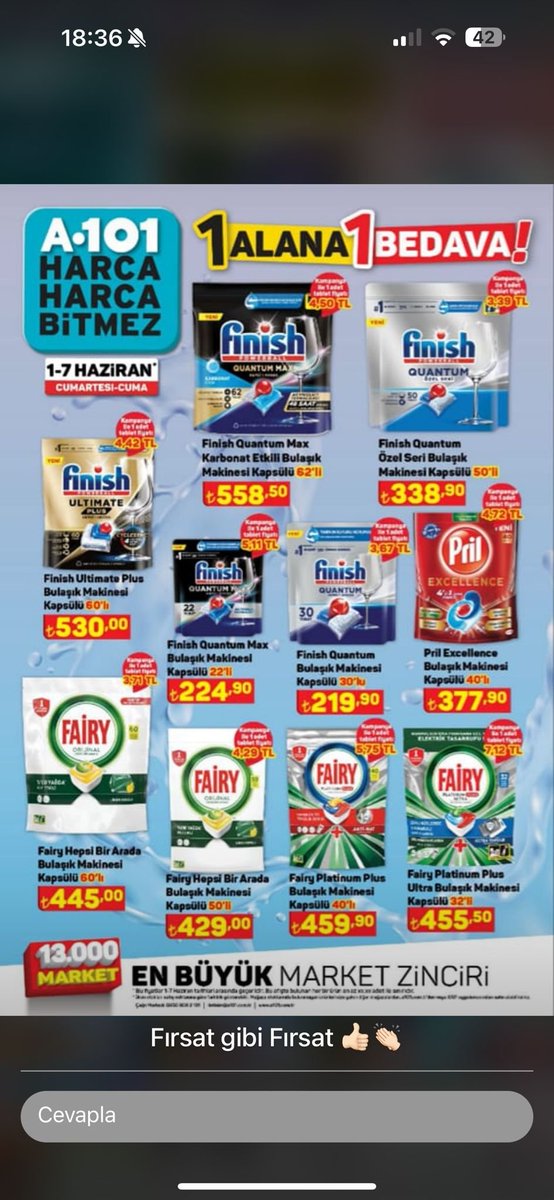 A 101 neyin peşindesin kime meydan okuyorsun?

Türkiye bu ürünleri boykot ederken sen indim adı altında şark kurnazlığı yapıyorsun.

Biraz duyarlı olun milli olun kendinize gelin.

 #boykot