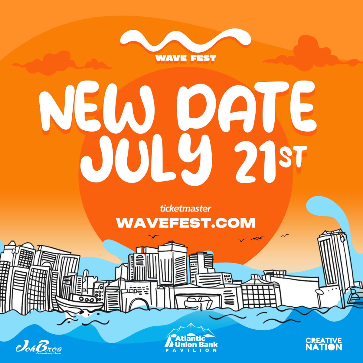 WaveFestVa's tweet photo. The date might be different but the VIBE still the same🌊

WAVE FEST 2024 IS NOW JULY 21ST! 
Link in bio https://t.co/gpkanfLgsU