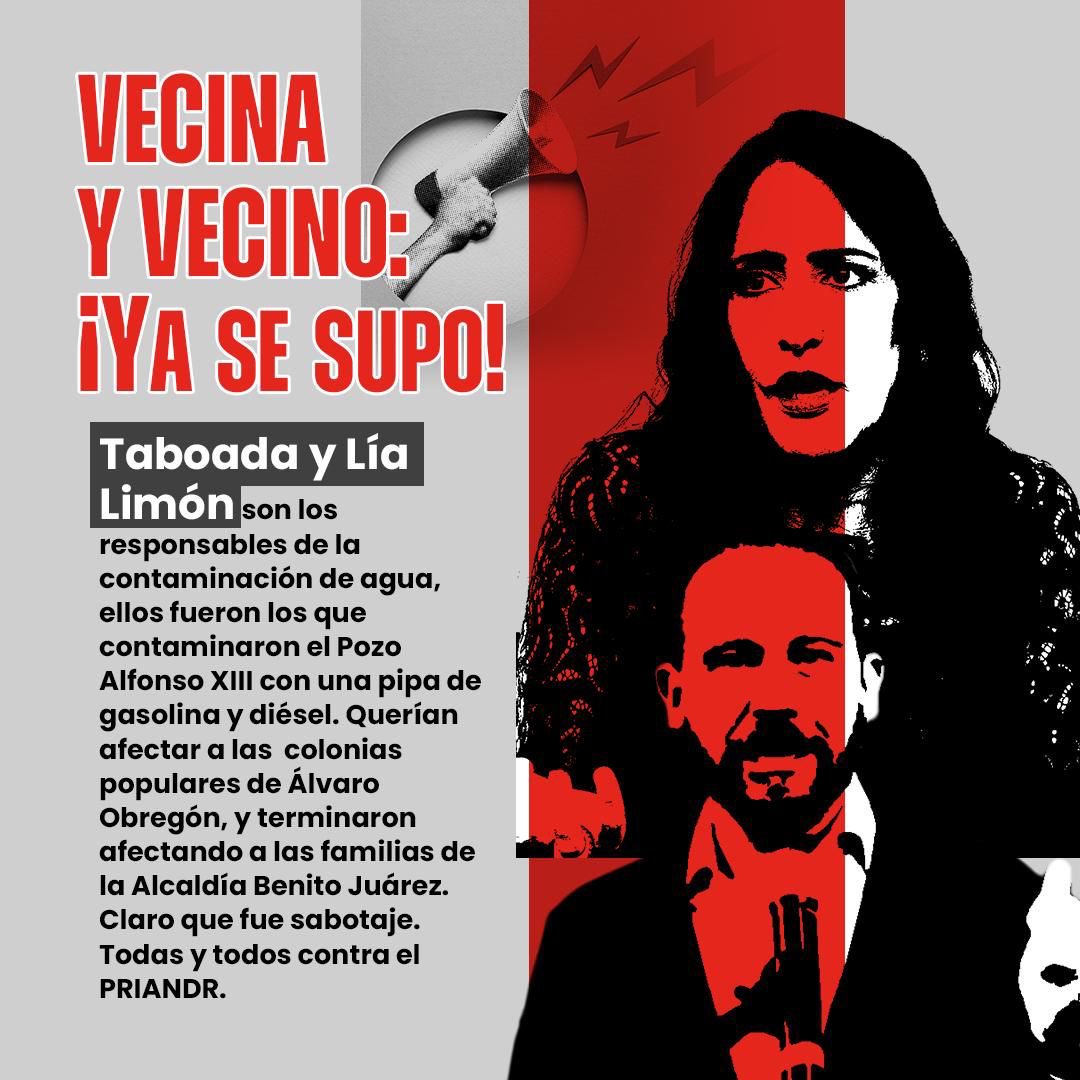 ALERTA, ALERTA‼️👇 Difundan en sus estados de WhatsApp 🙏 #SantiagoTajada ⁦@STaboadaMx⁩ y ⁦@lialimon⁩ de ⁦@AccionNacional⁩ #CDMX son DELINCUENTES PELIGROSOS. ¡Envenenaron el agua de un pozo poniendo en riesgo la salud de la población! 😱😱😱