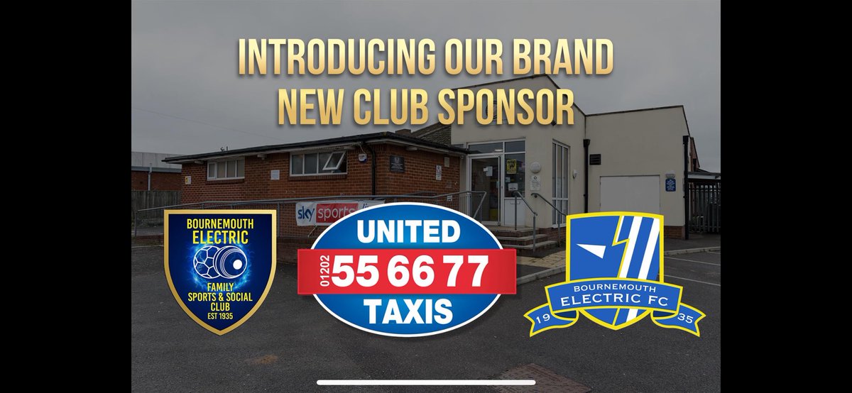 bmouth1electric's tweet image. The clubs extremely excited and proud to be sponsored by UNITED TAXIS! Thank you for your support! Any other company’s interested in exploring the sponsorship packages on offer at the club please drop us a message! ⚡️