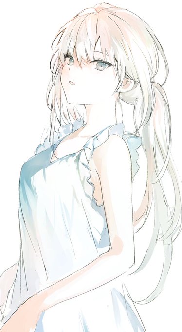 「frills white dress」 illustration images(Latest)