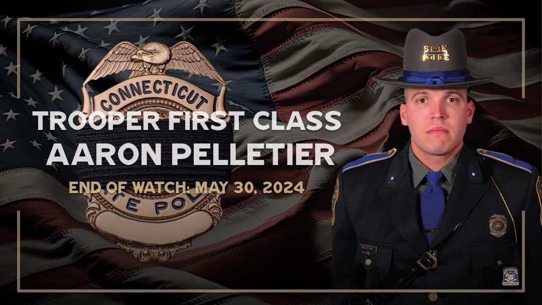 nyspolice's tweet photo. The New York State Police  is sending our deepest condolences to the Connecticut State Police following the tragic line-of-duty death of Connecticut State Trooper Aaron Pelletier who was killed in a hit-and-run on Interstate 84 on May 30th . https://t.co/uyetFxIbsx