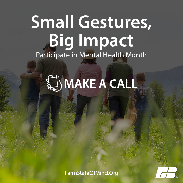 There is power in relationships. Recent polling shows rural adults are more willing to discuss their struggles and addictions with friends. For the final week of the #MentalHealthMonth five-week challenge, call a friend today to check-in on them. bit.ly/2LiG9xX