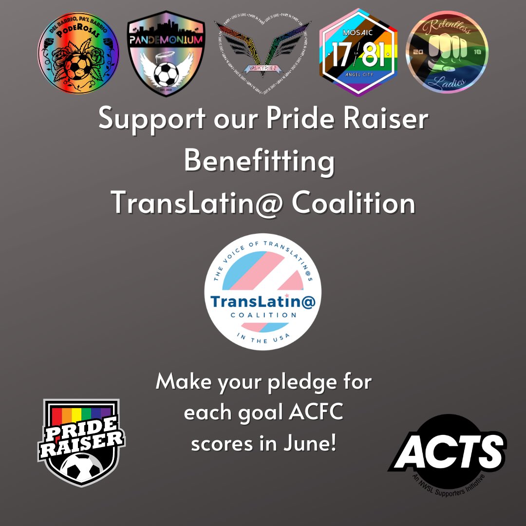 Angel City Valkyries (@ac_valkyries) on Twitter photo Pride month is around the corner! We’re kicking off our annual @prideraiser by continuing Our support of the @translatina_c Make your pledge for each goal that <a href="/weareangelcity/">Angel City FC</a> scores in the month of June!
prideraiser.org/campaigns/ange… Pride month is around the corner! We’re kicking off our annual @prideraiser by continuing Our support of the @translatina_c Make your pledge for each goal that <a href="/weareangelcity/">Angel City FC</a> scores in the month of June!
prideraiser.org/campaigns/ange…