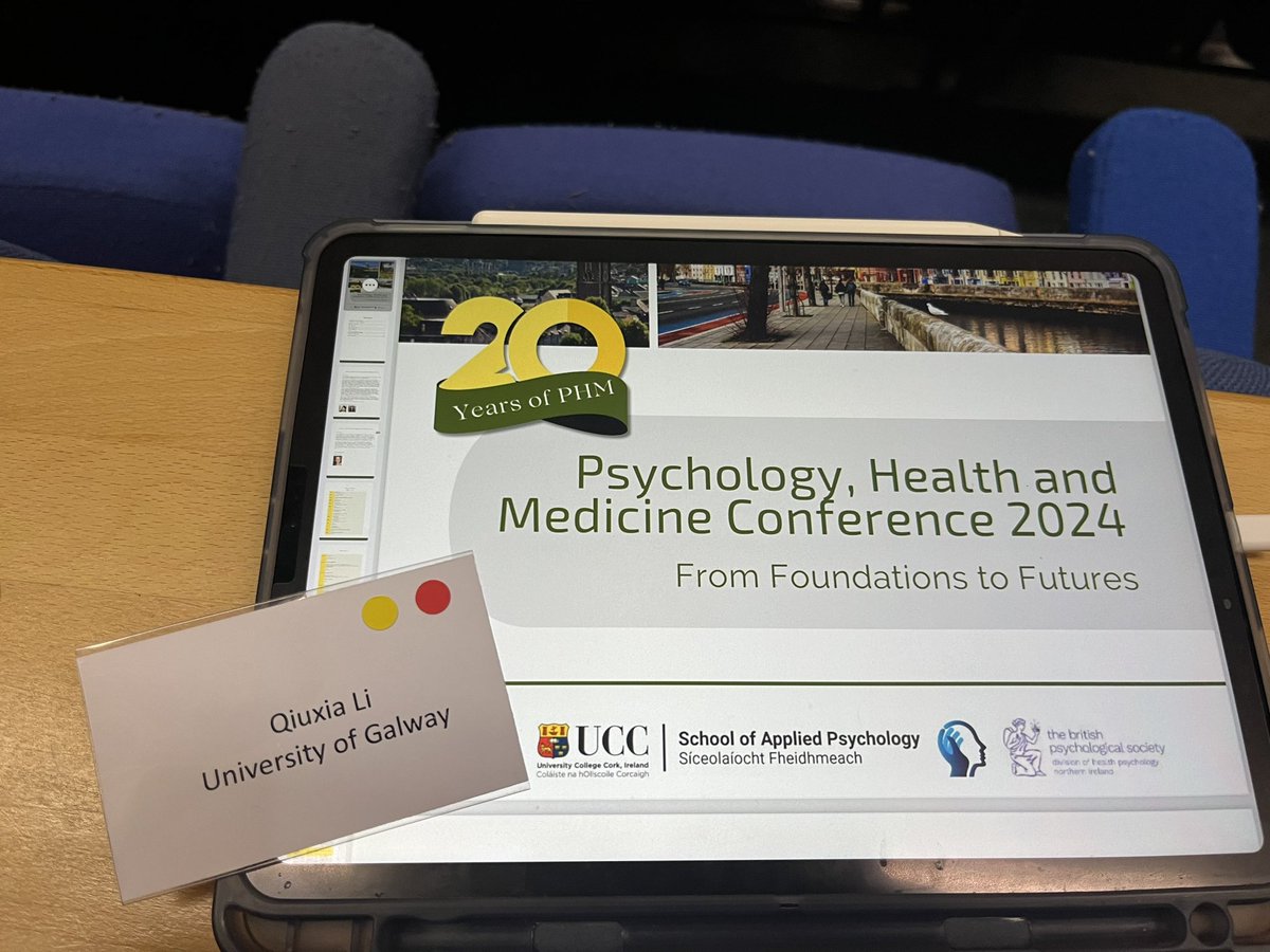 Wonderful Friday at Cork! Grateful to do a poster presentation on my recent research at the 2024 Psychology, Health and Medicine Conference at UCC. It’s lovely to meet such insightful researchers and attend their informative presentations. #PHM2024 <a href="/PSI_DHP/">PSI DHP</a>