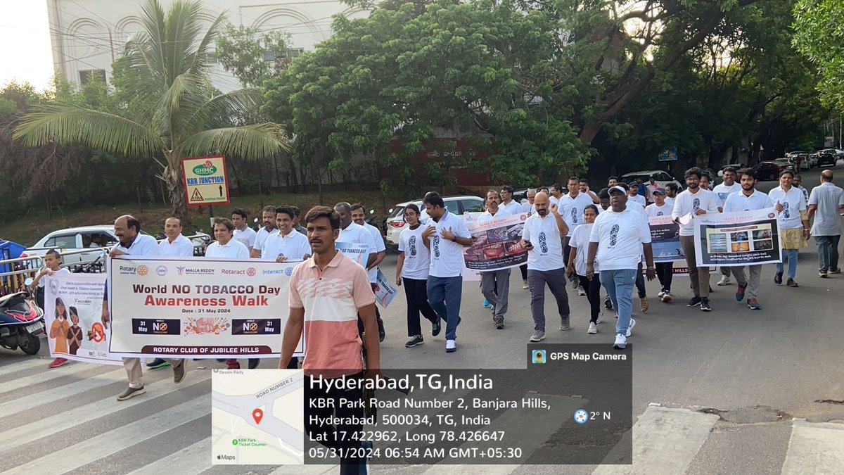 drschetankumar's tweet image. #TobaccoExposed #walkathon # Anti tobacco walk Rotary club of Jubliee hills ida deccan branch 
Malla reddy institute of Dental sciences 31 May 2024 kbr park banjara hills Dr Rajesh Reddy TSdc president and MLA nagarkurnool Was the chief guest