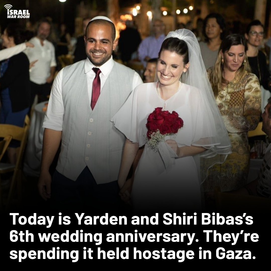 Today is Yarden and Shiri Bibas’s sixth wedding anniversary. They and their two beautiful children, Ariel (4) and Kfir (1), are still being held hostage by terrorists in Gaza. 🎗️

#letthemgo #bringthemhome #freethehostages