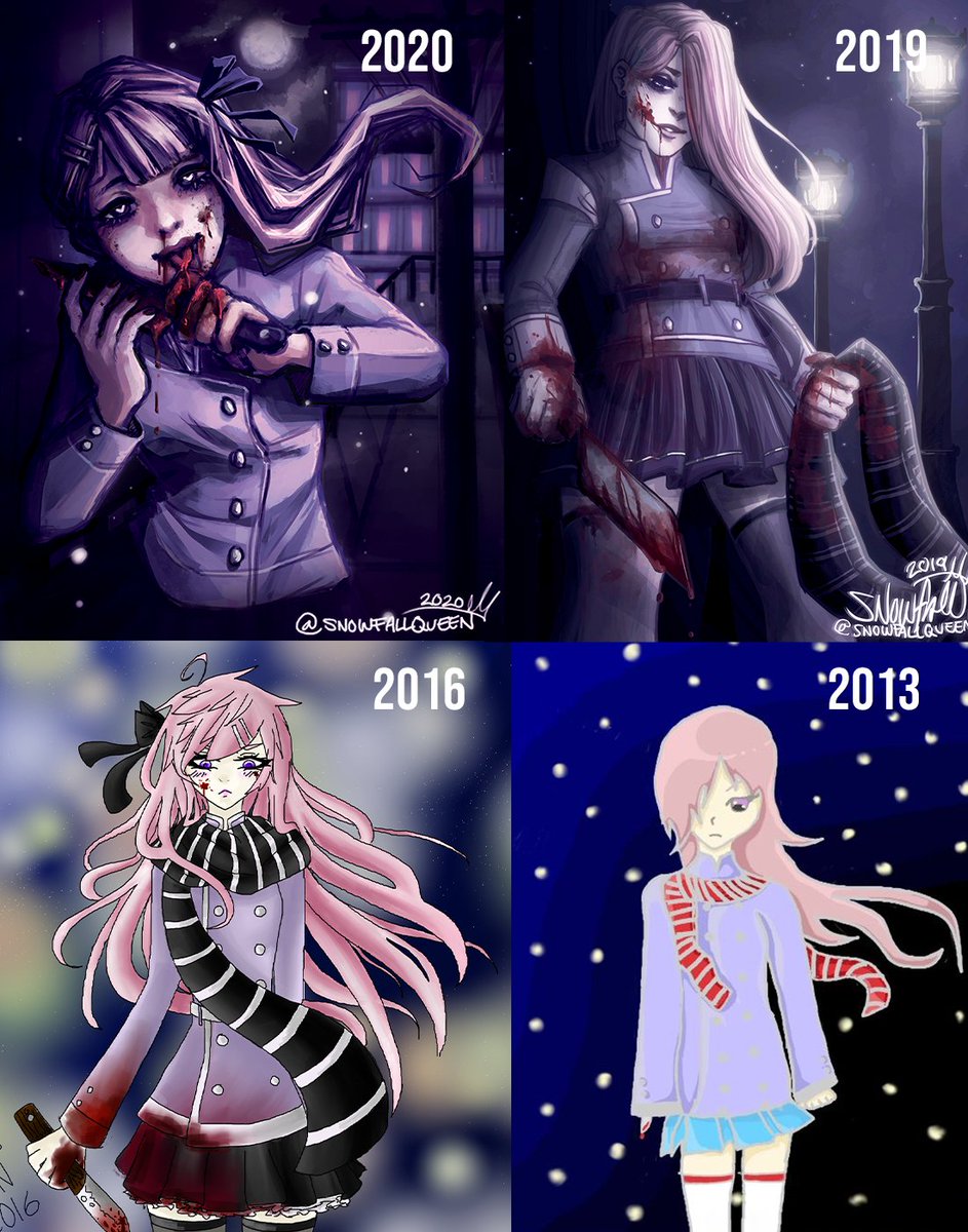 I decided to pick this #redraw / #drawthisagain back up! I used to do it every year but then I dropped it one time and it got away from me lol.

I super recommend these when you're in an art block! It's fun to see how far you've come :D✨
#improvementmeme #commission #commissions
